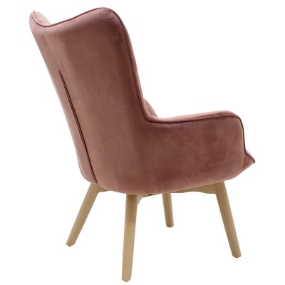 Fauteuil JUANA velours Rose