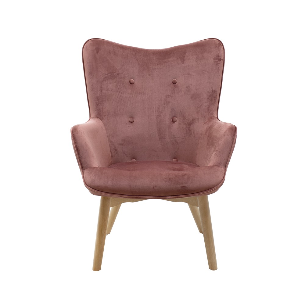 Fauteuil JUANA velours Rose