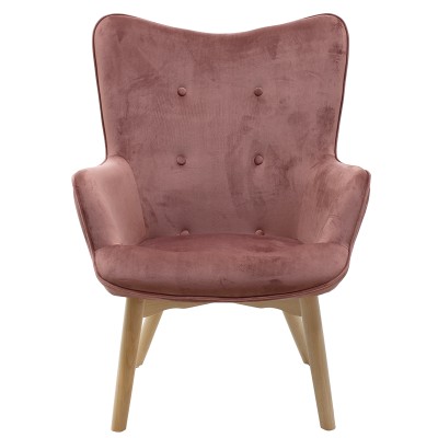 Fauteuil JUANA velours Rose