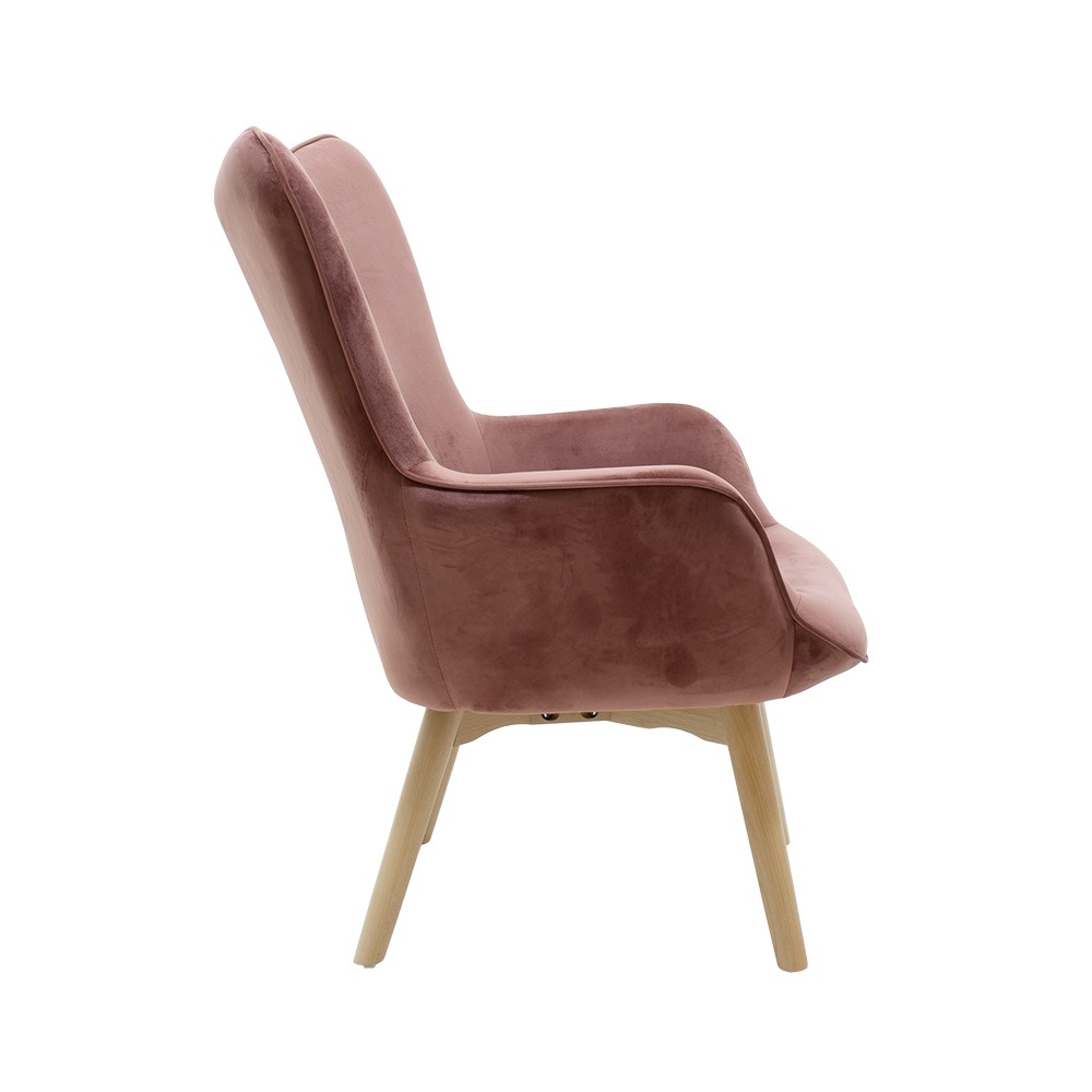 Fauteuil JUANA velours Rose