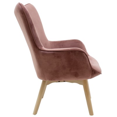 Fauteuil JUANA velours Rose