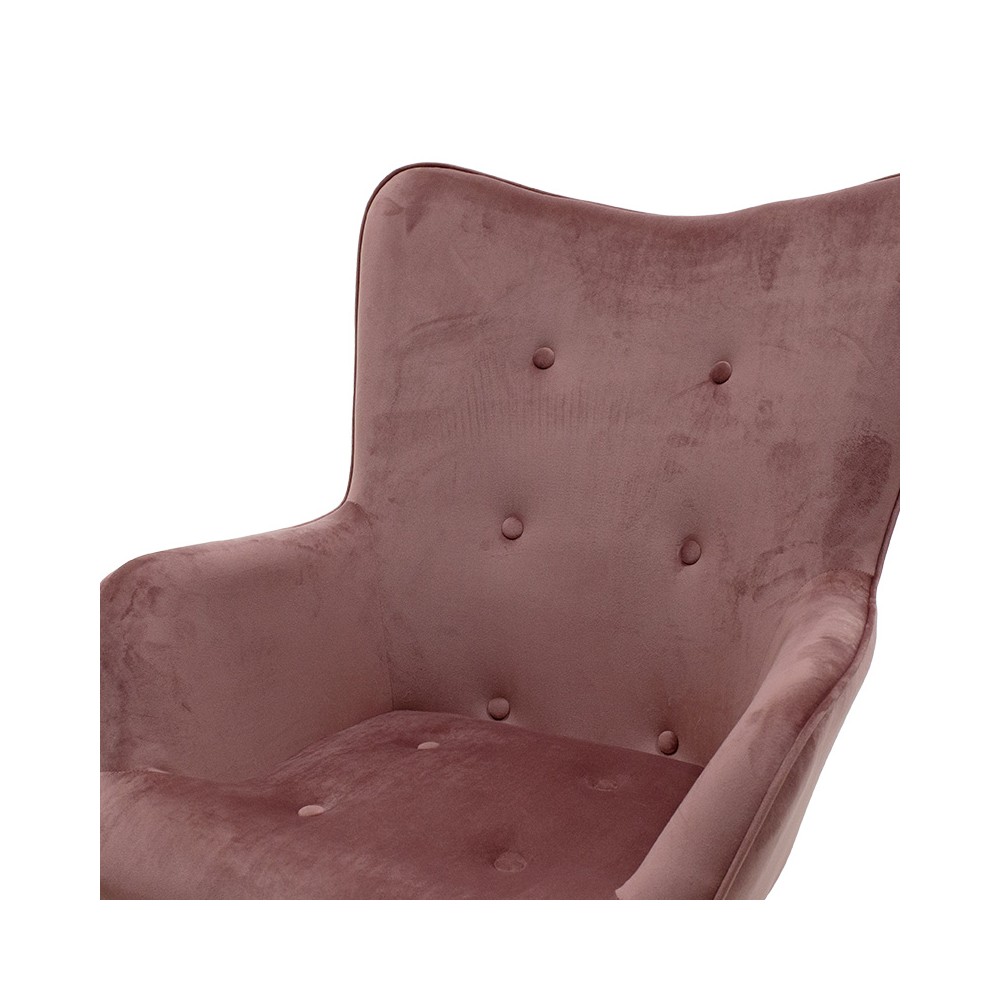 Fauteuil JUANA velours Rose