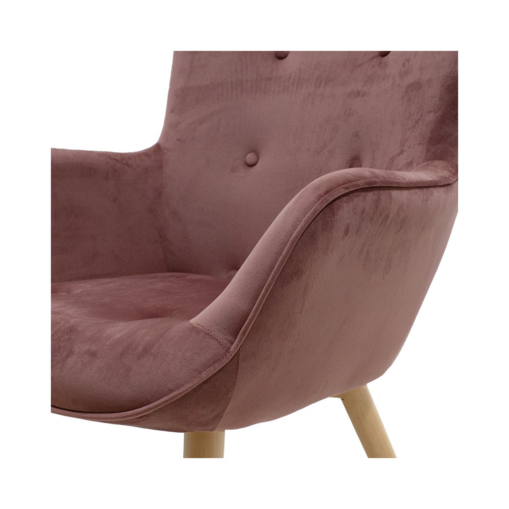 Fauteuil JUANA velours Rose