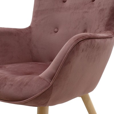 Fauteuil JUANA velours Rose