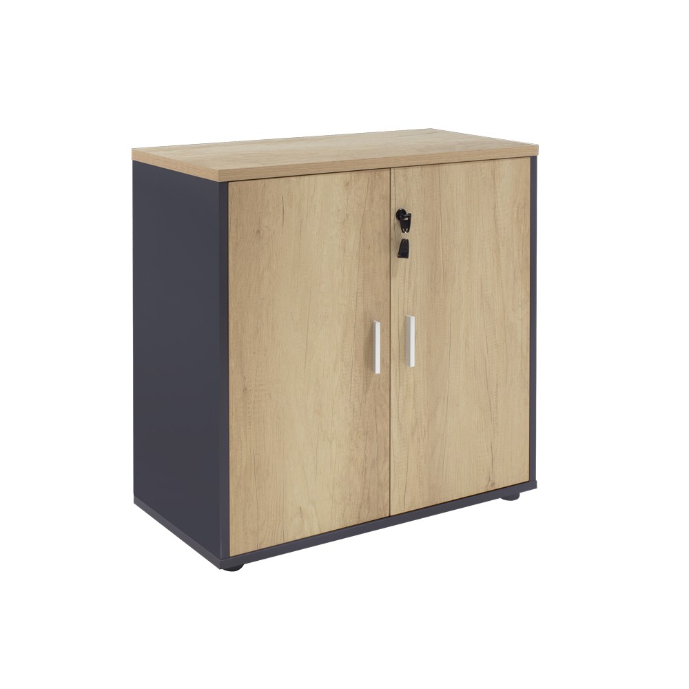 Bibliothèque Lotus bois chêne  gris foncé 80x40x80cm
