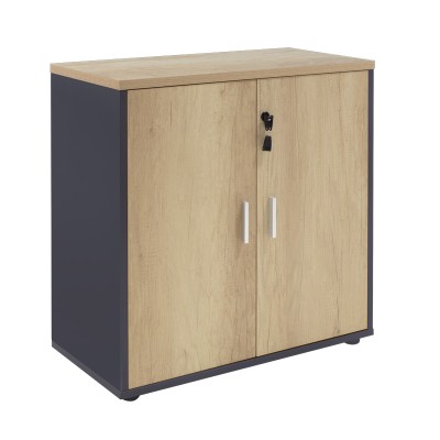 Bibliothèque Lotus bois chêne  gris foncé 80x40x80cm

