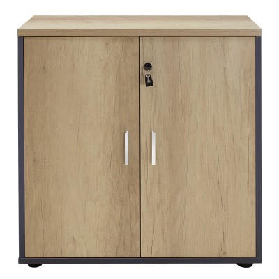 Bibliothèque Lotus bois chêne  gris foncé 80x40x80cm

