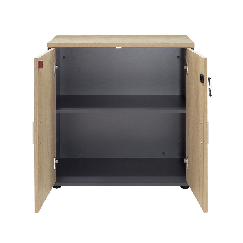 Bibliothèque Lotus bois chêne  gris foncé 80x40x80cm
