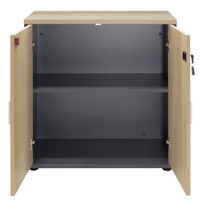 Bibliothèque Lotus bois chêne  gris foncé 80x40x80cm
