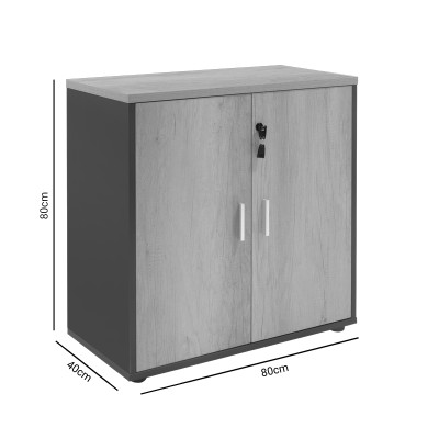 Bibliothèque Lotus bois chêne  gris foncé 80x40x80cm
