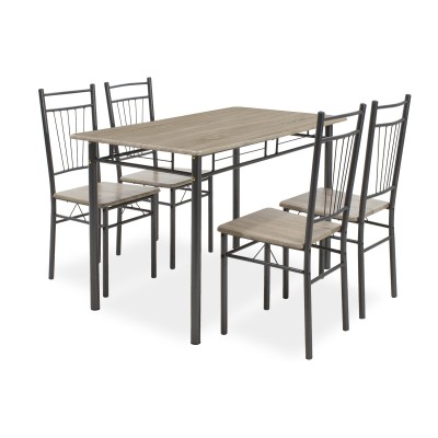 Ensemble Table + chaise salle à manger Roza  5pcs  couleur sonoma - pieds anthracite mat 120x70x75cm