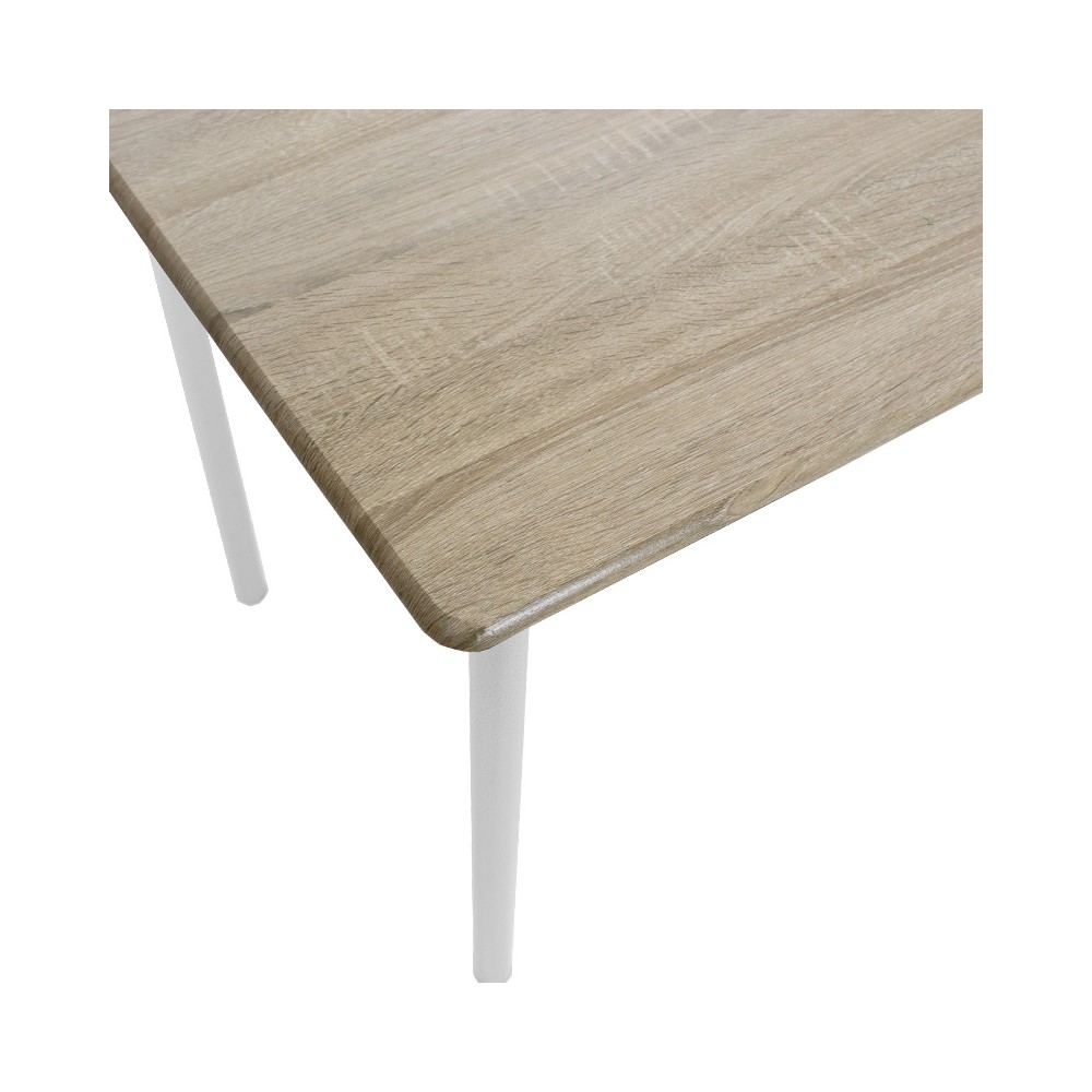 Ensemble Table + chaise salle à manger Roza 5pcs couleur sonoma - pieds blanc brillant 120x70x75cm