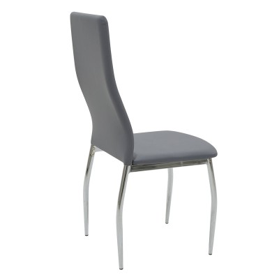 Ensemble Table + chaise salle à manger  5 pièces Jacob-Jella avec chaise en verre gris pu 120x75x75,5cm