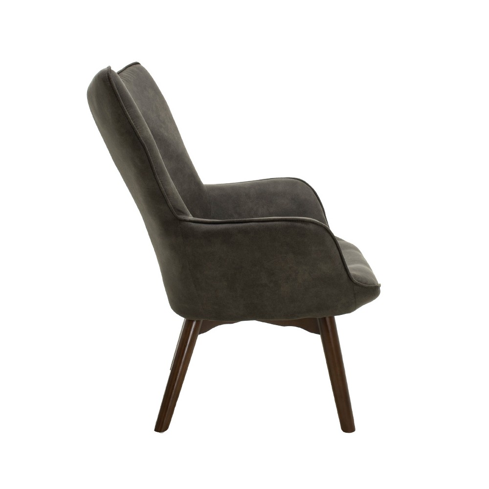 Fauteuil Kido en tissu de couleur marron foncé