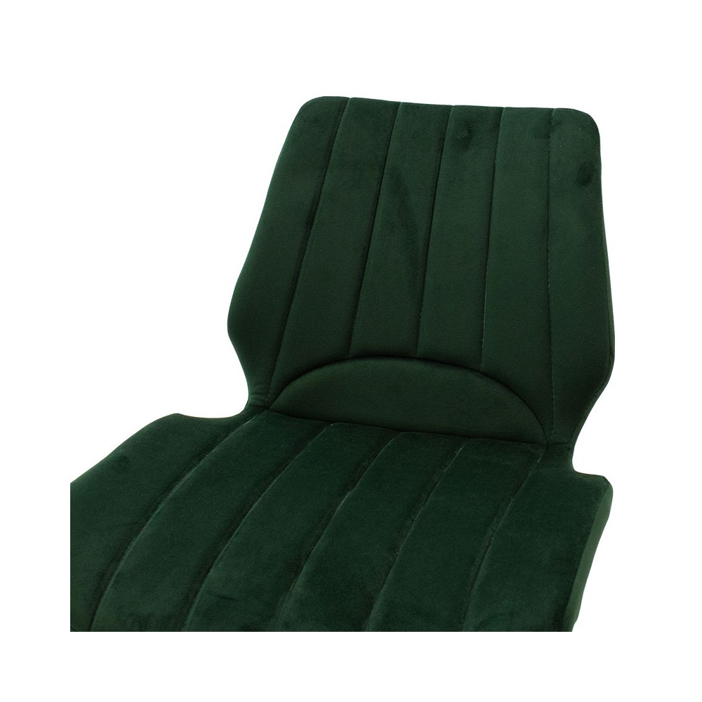 Chaise en velours Sabia vert foncé-pied Métal noir