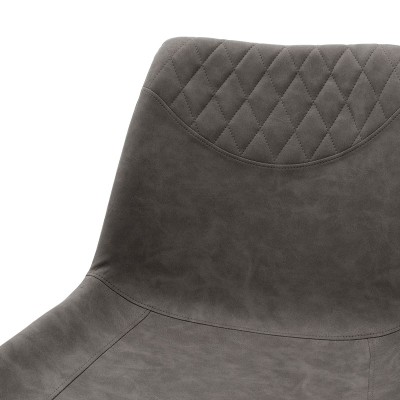 Chaise Orca Velours anthracite Gris pied  métal noir