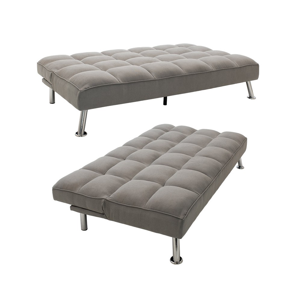 Canapé convertible lit 3 places Rebel tissu couleur gris clair 189x92x82 cm