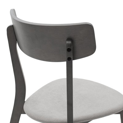 Chaise Toto tissu gris-pied hévéa anthracite