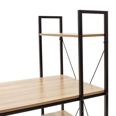 Bureau étagère RAMUS Bois naturel-noir 122x64x120c m