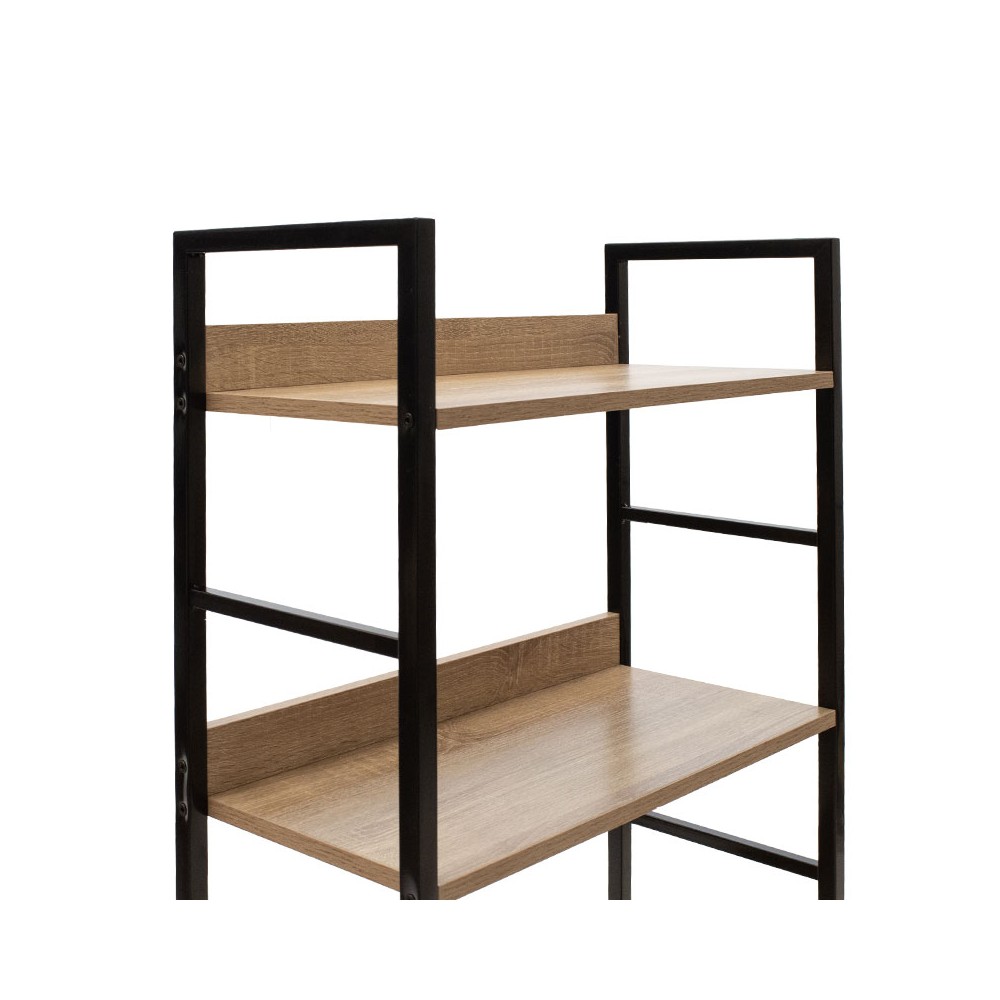 Bibliothèque industriel  bois métal  60x28x125,5cm
