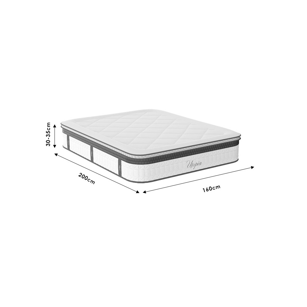 Matelas Utopia ressorts ensachés avec terre végétale 30-32cm 160x200 cm