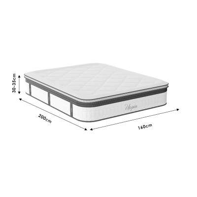 Matelas Utopia ressorts ensachés avec terre végétale 30-32cm 160x200 cm