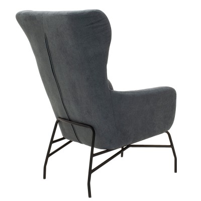 Fauteuil Rimbo en tissu Gris pied metal  66x81x102cm