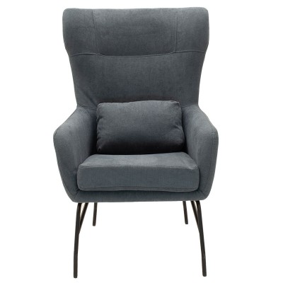 Fauteuil Rimbo en tissu Gris pied metal  66x81x102cm