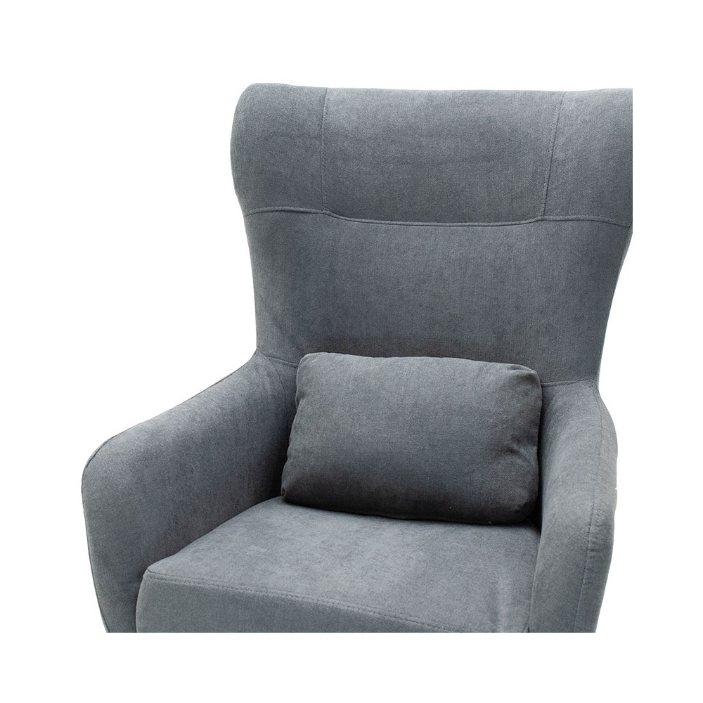 Fauteuil Rimbo en tissu Gris pied metal  66x81x102cm