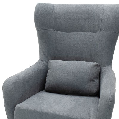 Fauteuil Rimbo en tissu Gris pied metal  66x81x102cm