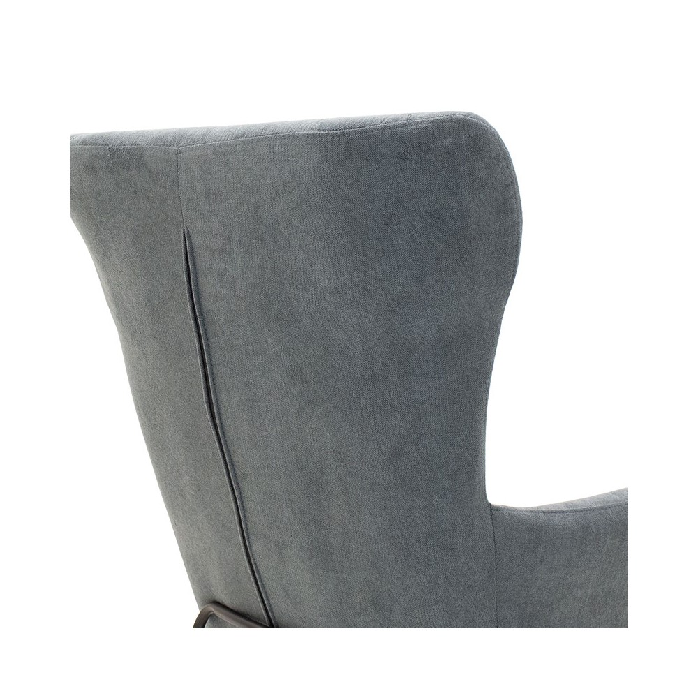 Fauteuil Rimbo en tissu Gris pied metal  66x81x102cm