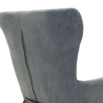 Fauteuil Rimbo en tissu Gris pied metal  66x81x102cm