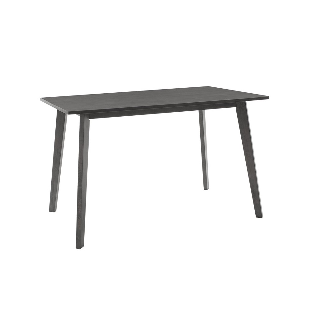 Ensemble Table + chaise salle à manger  - Toto  5pcs 120x75x75cm en gris rustique - tissu gris