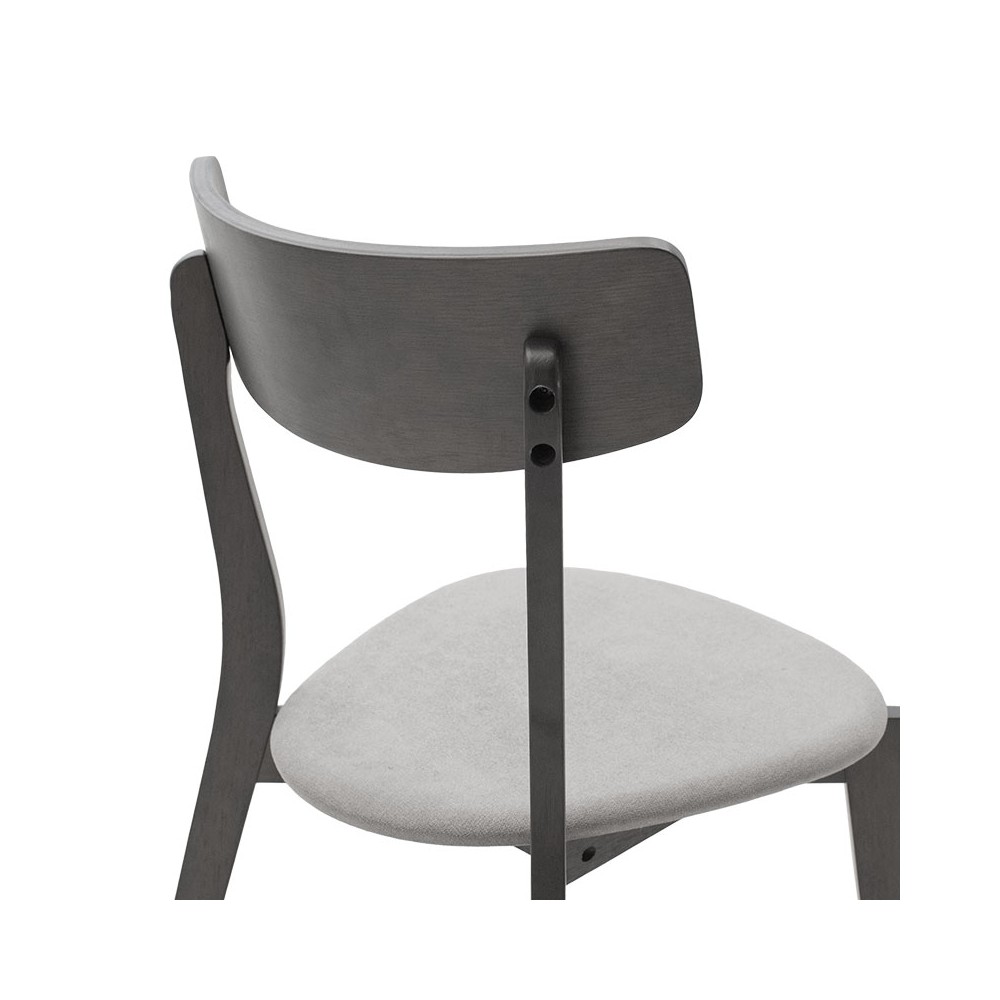 Ensemble Table + chaise salle à manger  - Toto  5pcs 120x75x75cm en gris rustique - tissu gris