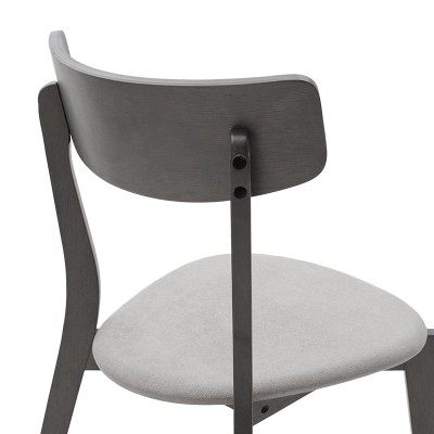 Ensemble Table + chaise salle à manger  - Toto  5pcs 120x75x75cm en gris rustique - tissu gris