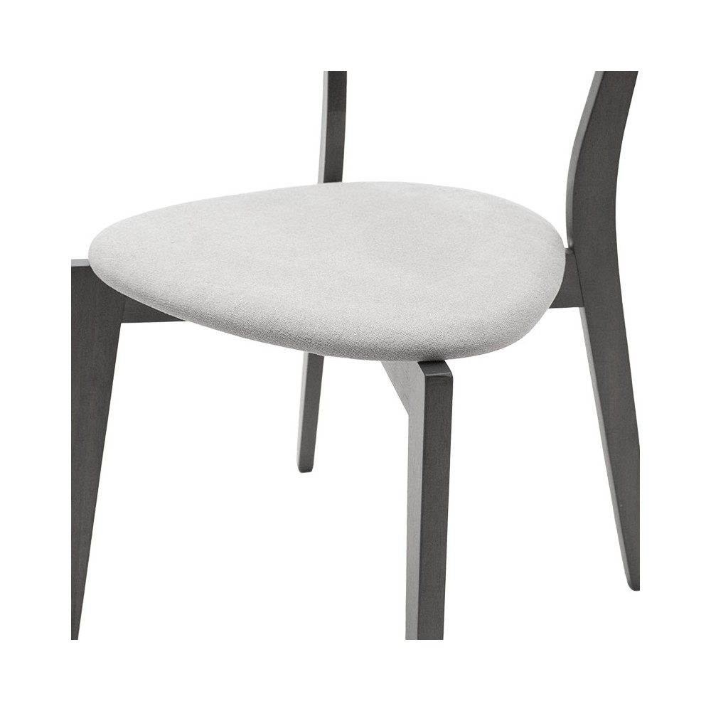 Ensemble Table + chaise salle à manger  - Toto  5pcs 120x75x75cm en gris rustique - tissu gris