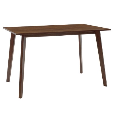 Ensemble Table + chaise salle à manger  - Toto 5pcs 120x75x75cm en noyer - tissu beige