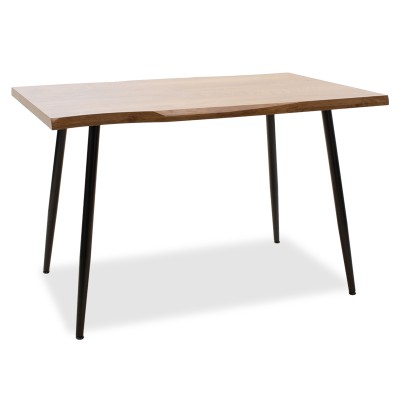 Table à manger neve MDF noyer - pieds métal noir 120x80x75 cm