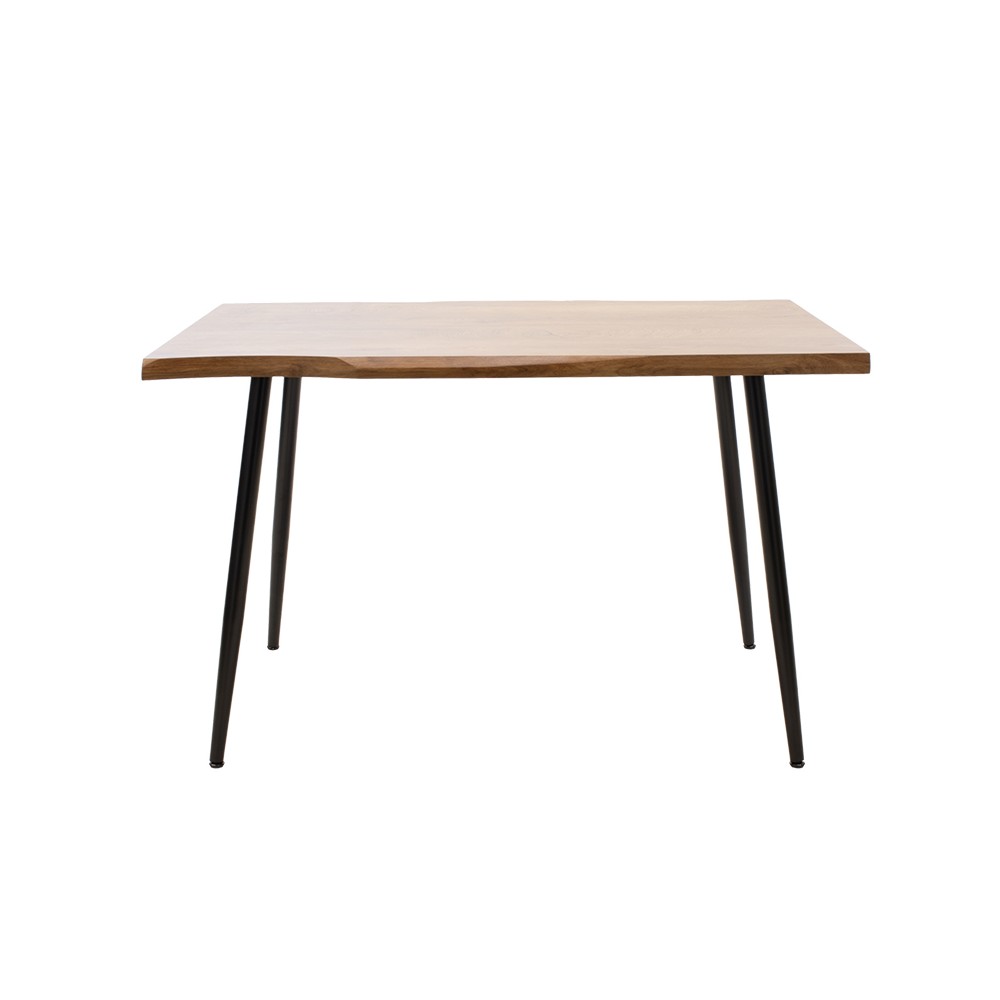 Table à manger neve MDF noyer - pieds métal noir 120x80x75 cm