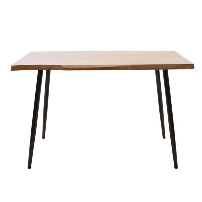 Table à manger neve MDF noyer - pieds métal noir 120x80x75 cm