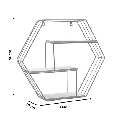 Etagère murale Azira couleur noir-chêne 50x10x44 cm