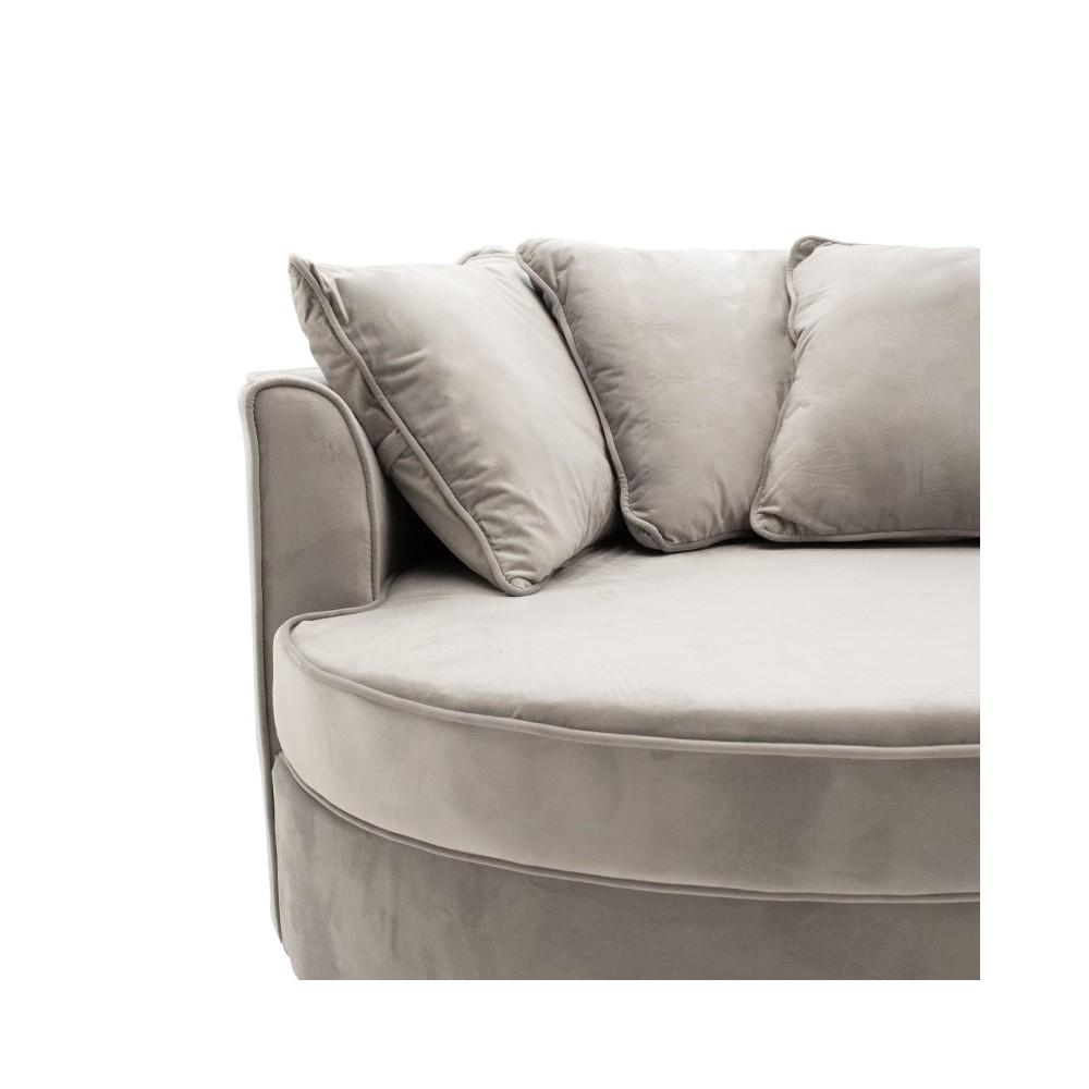 Fauteuil-canapé canapé rond en velours gris 123x120x85cm