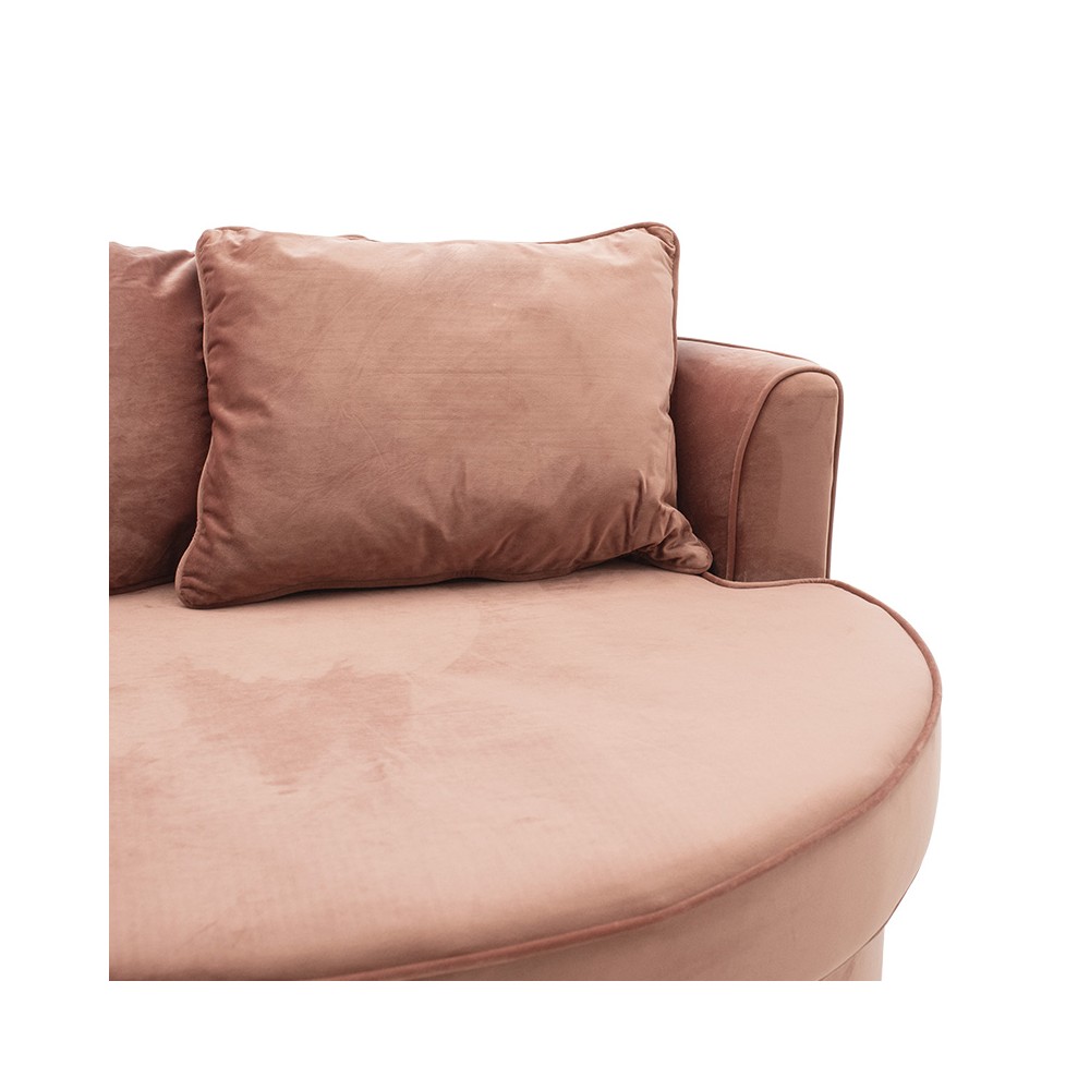 Fauteuil-canapé pakoworld canapé rond en velours orange 123x120x85cm