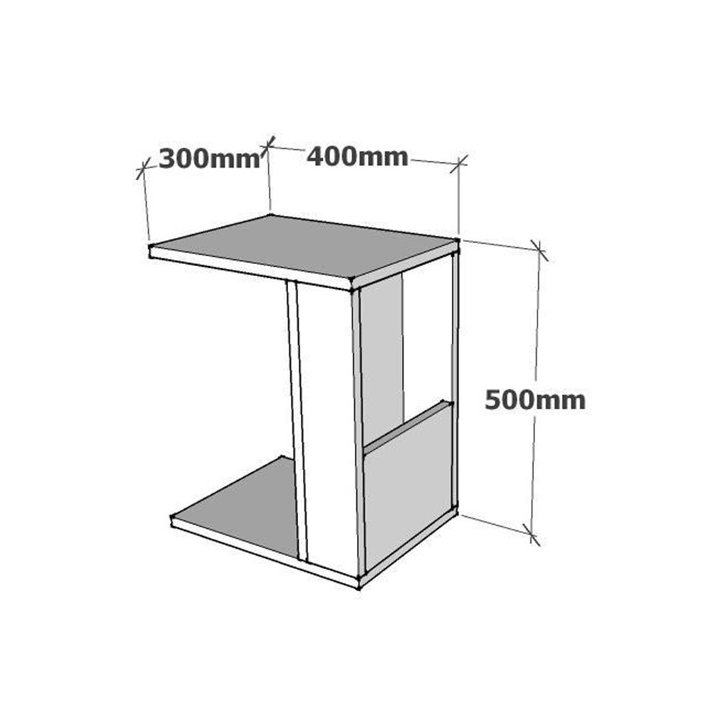 Table d'appoint Zane couleur anthracite 40x30x50cm