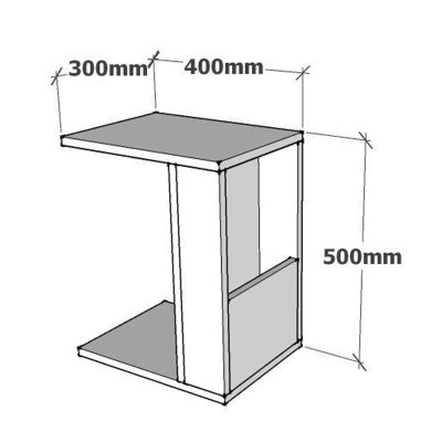 Table d'appoint Zane couleur anthracite 40x30x50cm