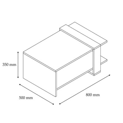 Table basse Carla Bois  blanc noyer 80x50x35 cm