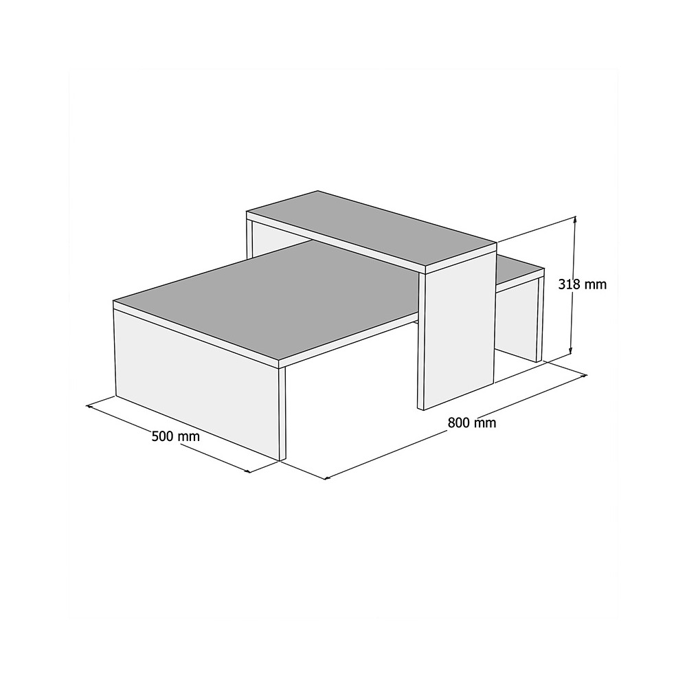 Table basse design Bois chêne anthracite 80x50x32cm