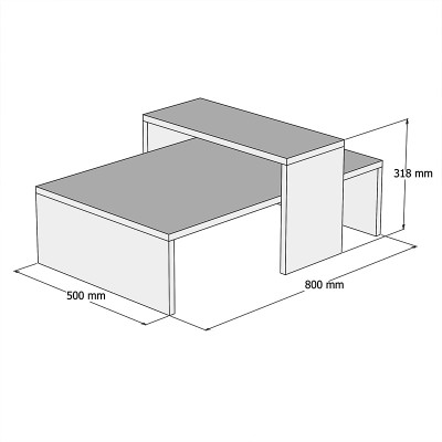 Table basse design Bois chêne anthracite 80x50x32cm