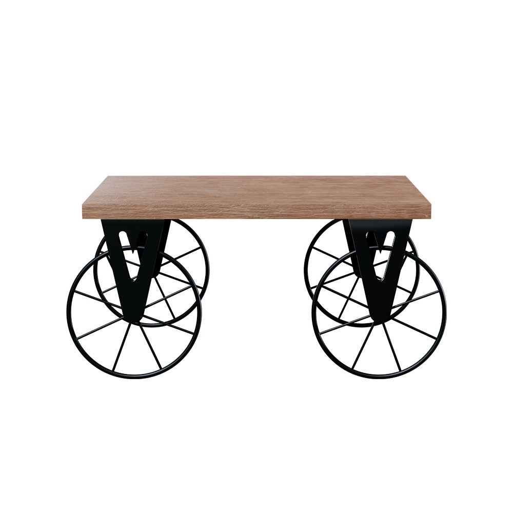 Table basse Biker Bois noyer 85x55x41cm