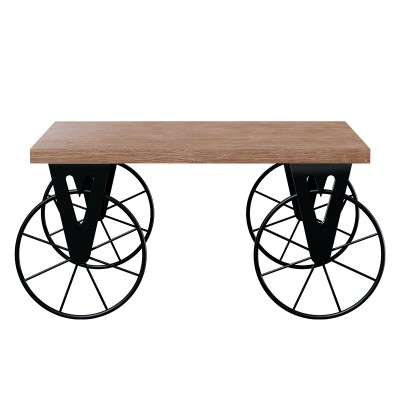 Table basse Biker Bois noyer 85x55x41cm